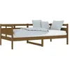 Image de Lit simple 90x190 en bois massif + sommier - sommier a lattes / marron, bois massif, miel, bois