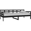 Image de Lit simple 90x200 en bois massif / bois massif, noir, bois
