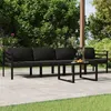 Image de Salon de jardin modulable Vidaxl aluminium gris 5 pieces x 70 x 64.5 4 personnes