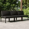 Image de vidaXL Canapé de jardin 3 places avec coussins Aluminium Anthracite, ensemble de canapés de jardin, ensemble de canapés, 3107783