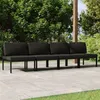 Image de vidaXL Canapé de jardin 4 places avec coussins Aluminium Anthracite, ensemble de canapés de jardin, ensemble de canapés, 3107785