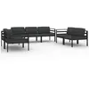 Image de Salon de jardin modulable Vidaxl 7 personnes aluminium gris x 64.5 cm 6 pieces