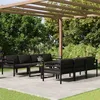 Image de Salon de jardin modulable Vidaxl aluminium gris 8 pieces x 70 x 64.5 7 personnes