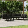 Image de vidaXL Salon de Jardin 6 pcs avec Coussins Mobilier de Patio Ensemble de Meubles de Terrasse Mobilier d'Extérieur Aluminium 3107811