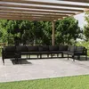 Image de Salon de jardin Vidaxl aluminium gris 10 pieces 64.5 x 64.5 x 64.5 10 personnes