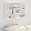 Image de Étagère murale blanc 85x16x52,5 cm bois d ingénierie