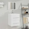 Image de Armoire de salle de bain avec miroir Blanc 41x38,5x48 cm