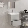 Image de vidaXL Armoire de bain avec miroir gris béton bois d'ingénierie