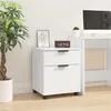 Image de Classeur mobile avec roues Blanc 45x38x54 cm Bois d ingénierie