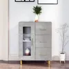 Image de Buffet gris béton 69,5x34x90 cm bois d ingénierie