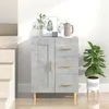 Image de vidaXL Buffet Gris béton 69,5x34x90 cm Bois d'ingénierie812226