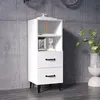 Image de vidaXL Buffet Armoire Latérale Meuble de Rangement Organisateur de Maison Salon Salle de Séjour Intérieur Blanc 34,5x34x90 cm Bois d'Ingénierie