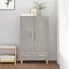 Image de Buffet haut Gris béton 70x31x115 cm Bois d ingénierie