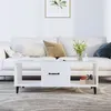 Image de Table basse Blanc 102x50x40 cm Bois d ingénierie