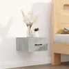 Image de Table de chevet murale Gris béton 35x35x20 cm