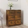 Image de Buffets 2 pcs Chêne fumé 30x30x70 cm Bois d ingénierie