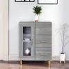 Image de vidaXL Buffet Armoire Latérale Armoire de Rangement Meuble de Salon Salle de Séjour Intérieur Sonoma Gris 69,5x34x90 cm Bois d'Ingénierie