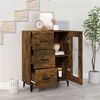 Image de vidaXL Buffet chêne fumé 69,5x34x90 cm bois d'ingénierie