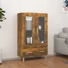 Image de Buffet haut Chêne fumé 70x31x115 cm Bois d ingénierie