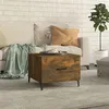 Image de vidaXL Table basse avec pieds en métal Chêne fumé 50x50x40 cm817537