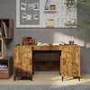 Image de Vidaxl Bureau, Chêne Fumé, 140X50X75 Cm, Matériau à Base de Bois