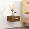 Image de vidaXL Table de chevet murale chêne fumé 35x35x20 cm817573