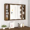 Image de vidaXL Spiegelkast met LED-verlichting 76x15x55 cm bruin eikenkleur820447