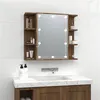 Image de Armoire à miroir avec LED Chêne marron 70x16,5x60 cm