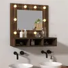 Image de vidaXL Spiegelkast met LED-verlichting 60x31,5x62 cm bruin eikenkleur820456
