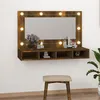 Image de vidaXL Spiegelkast met LED-verlichting 90x31,5x62 cm gerookt eiken820457