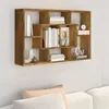Image de Étagère murale Chêne fumé 85x16x52,5 cm Bois d ingénierie