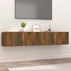 Image de Meubles TV 2 pcs chêne fumé 80x30x30 cm bois d ingénierie