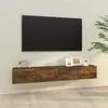 Image de vidaXL Meubles TV muraux 2pcs chêne fumé 100x30x30cm bois d'ingénierie820466