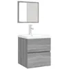 Image de vidaXL Armoire lavabo de salle de bain et bassin et miroir Gris sonoma