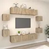 Image de vidaXL Ensemble de Meubles TV 8 pcs Centres de Divertissement Armoires Multimédia Meubles de Salle de Séjour Intérieur Chêne Sonoma Bois d'Ingénierie
