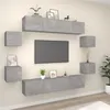 Image de vidaXL Ensemble de meubles TV 8 pcs Gris béton Bois d'ingénierie