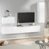 Image de vidaXL 4-delige Tv-meubelset bewerkt hout wit3114326