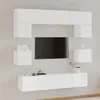 Image de vidaXL Ensemble de Meubles TV 8 pcs Centres de Divertissement Armoires Multimédia Meubles de Salle de Séjour Intérieur Blanc Bois d'Ingénierie