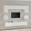 Image de vidaXL Ensemble de Meubles TV 8 pcs Centres de Divertissement Armoires Multimédia Meubles de Salle de Séjour Intérieur Blanc Bois d'Ingénierie