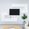 Image de vidaXL Meuble TV Mural Flottant Centre de Divertissement Armoire Multimédia Meuble de Salle de Séjour Salon Intérieur Blanc Bois d'Ingénierie