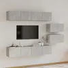 Image de Ensemble de meubles TV 6 pcs Gris béton Bois d ingénierie