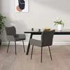 Image de Chaises à manger lot de 2 gris foncé tissu