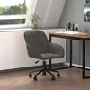 Image de Chaise pivotante de bureau Gris foncé Velours