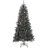 Image de vidaXL Sapin de Noël Artificiel avec Support Arbre de Noël Décoration de Vacances Ornement de Noël Décoration de Fête Salon Intérieur Vert 240 cm PVC