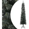 Image de vidaXL Kunstkerstboom met standaard smal 240 cm PVC groen345187