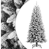 Image de vidaXL Sapin de Noël Artificiel avec Neige Floquée Arbre de Noël Décoration de Vacances Ornement de Noël Décoration de Fête Salon 150 cm PVC et PE
