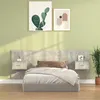 Image de vidaXL Tête de Lit avec Armoires Tête de Lit Murale Flottante Meuble de Chambre à Coucher Accessoire de Lit Gris Béton Bois d'Ingénierie