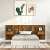 Image de vidaXL Tête de Lit avec Armoires Tête de Lit Murale Flottante Meuble de Chambre à Coucher Accessoire de Lit Chêne Fumé Bois d'Ingénierie 3115681
