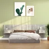 Image de vidaXL Tête de Lit avec Armoires Accessoire de Lit Tête de Lit Flottante Murale Meuble de Chambre à Coucher Gris Béton Bois d'Ingénierie