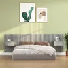 Image de vidaXL Tête de Lit avec Armoires Accessoire de Lit Tête de Lit Flottante Murale Meuble de Chambre à Coucher Sonoma Gris Bois d'Ingénierie 3115706